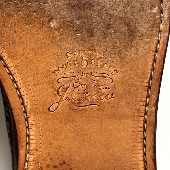 EXCELLENT Grant Stone x J. Crew Ludlow Longwing Wingtip Derby Bench Made 8 D - Picture 12 of 13